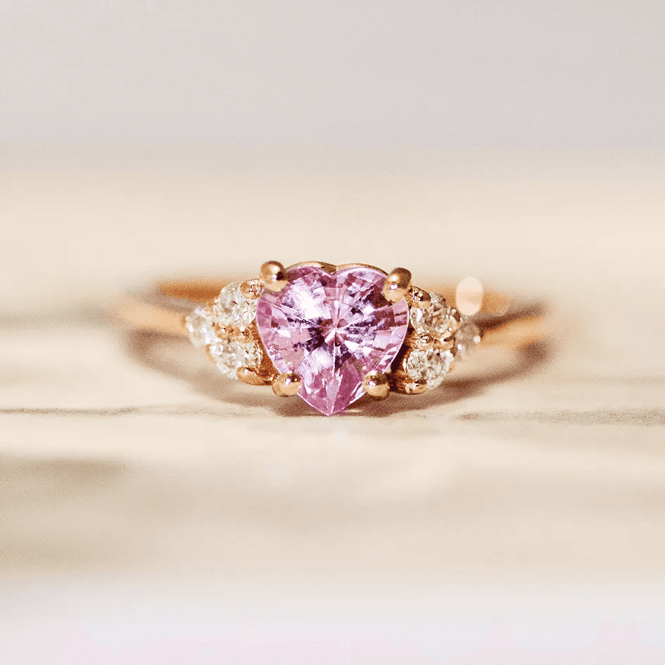 Pink Sapphire — Halo Setting